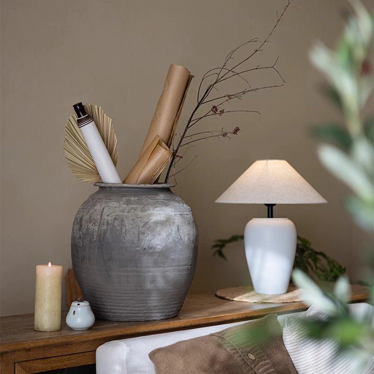 Large Antique Ceramic Pot - RusticReach