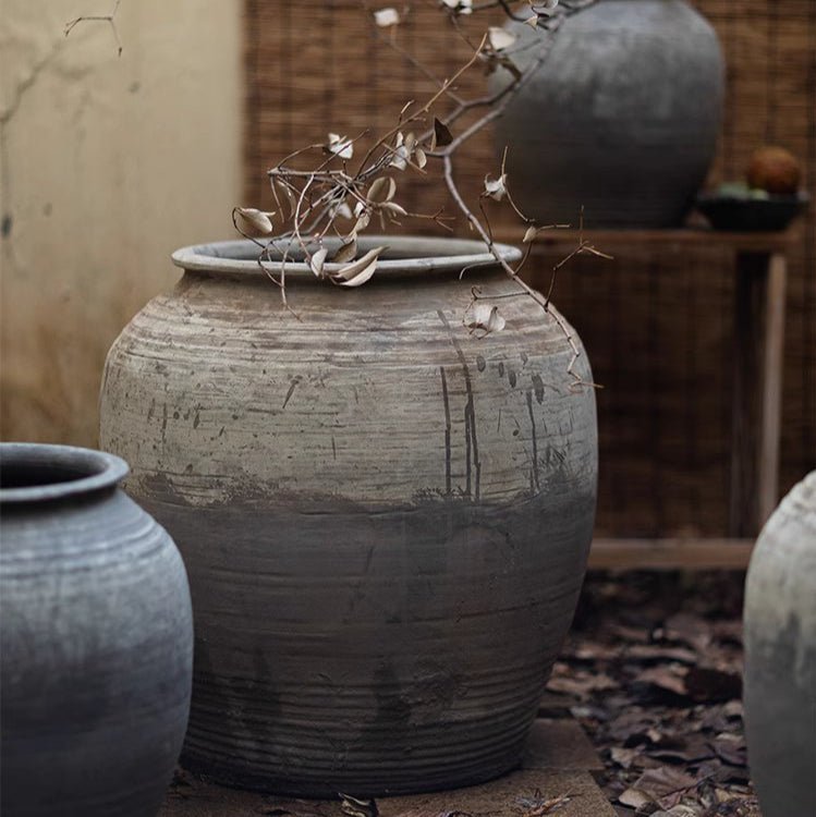 Large Antique Ceramic Pot - RusticReach