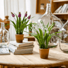 Faux Lily of the Valley in Brown Pot - RusticReach