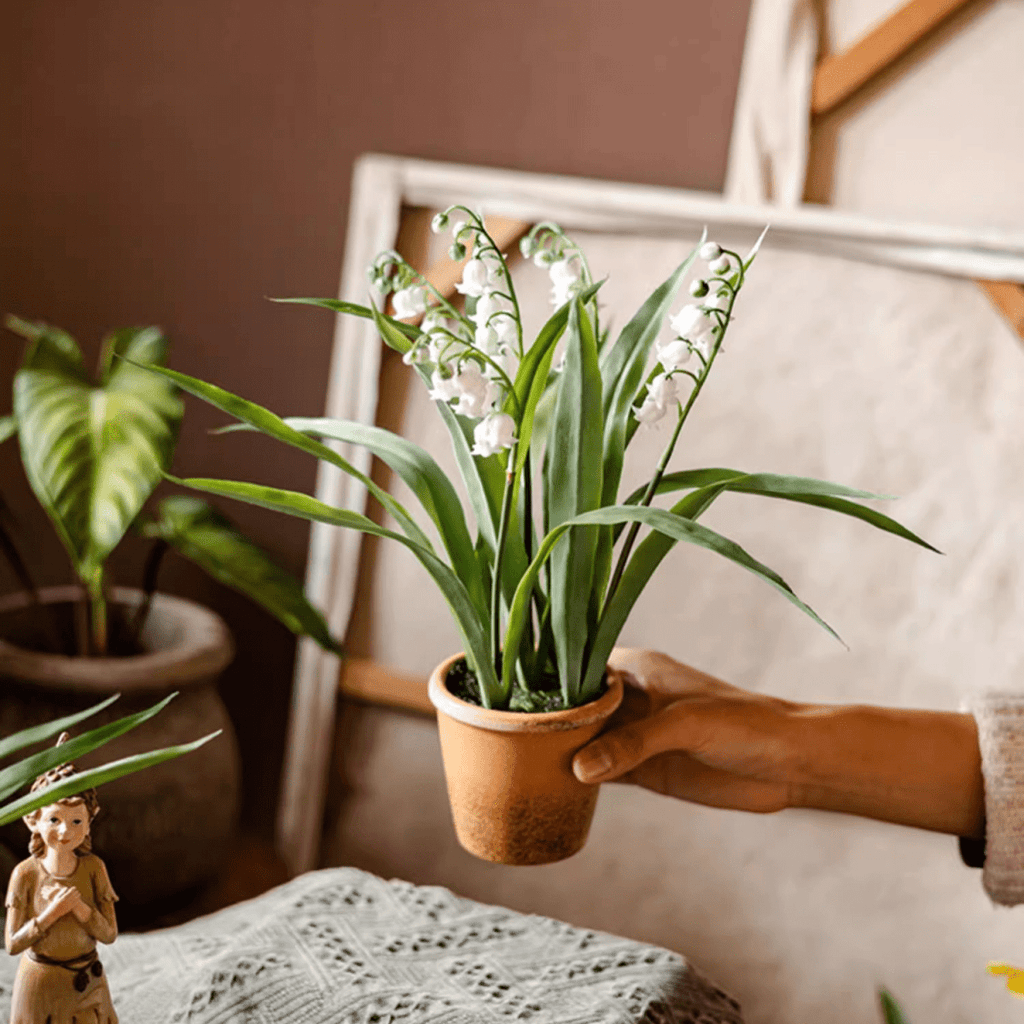 lily of the valley potted plant for sale Faux Lily of the Valley in Brown Pot – RusticReach