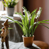 Faux Lily of the Valley in Brown Pot - RusticReach