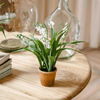 Faux Lily of the Valley in Brown Pot - RusticReach