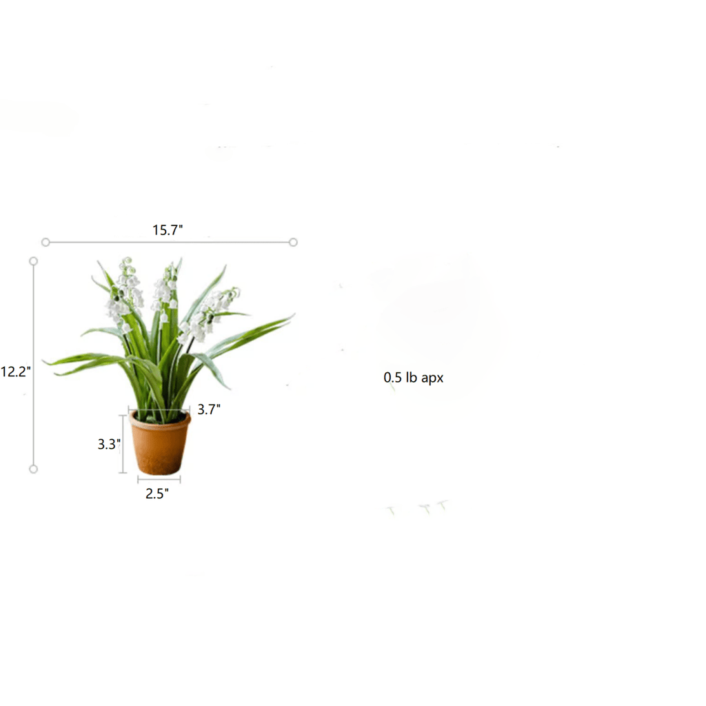 Faux Lily of the Valley in Brown Pot - RusticReach