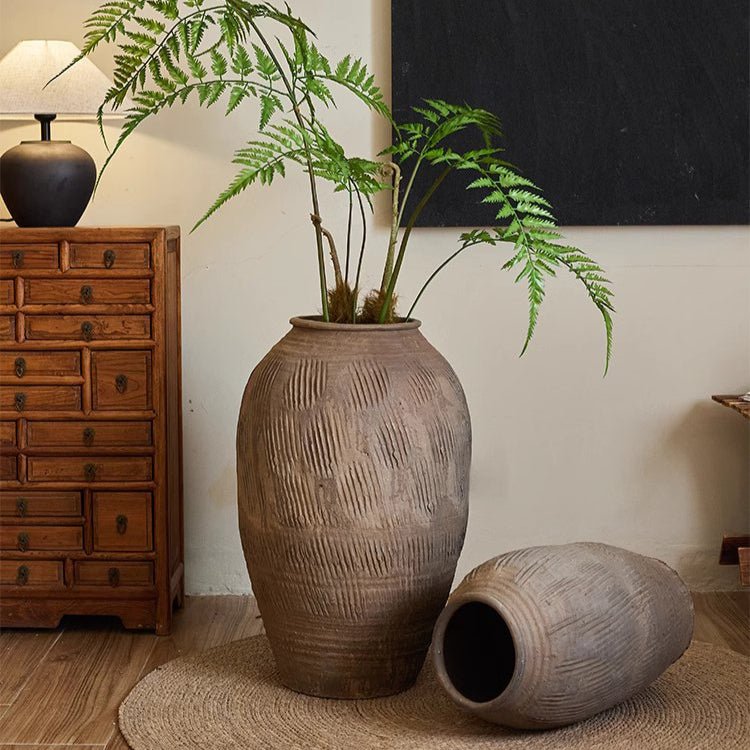 Large Floor - Standing Clay Pot - RusticReach