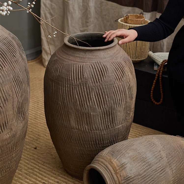 Large Floor - Standing Clay Pot - RusticReach