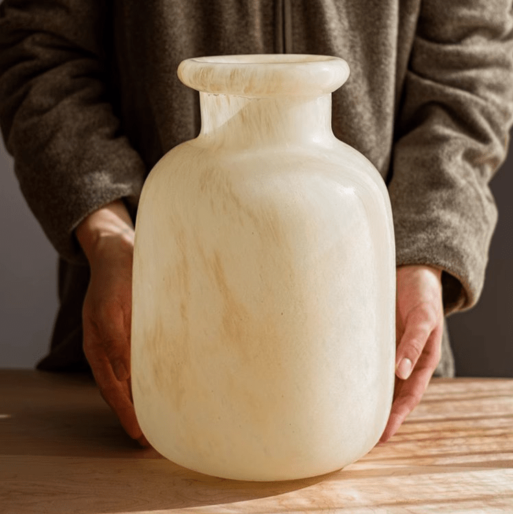 Large Matte Frosted Glass Vase - RusticReach