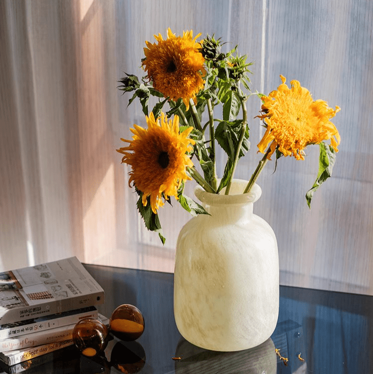 Large Matte Frosted Glass Vase - RusticReach