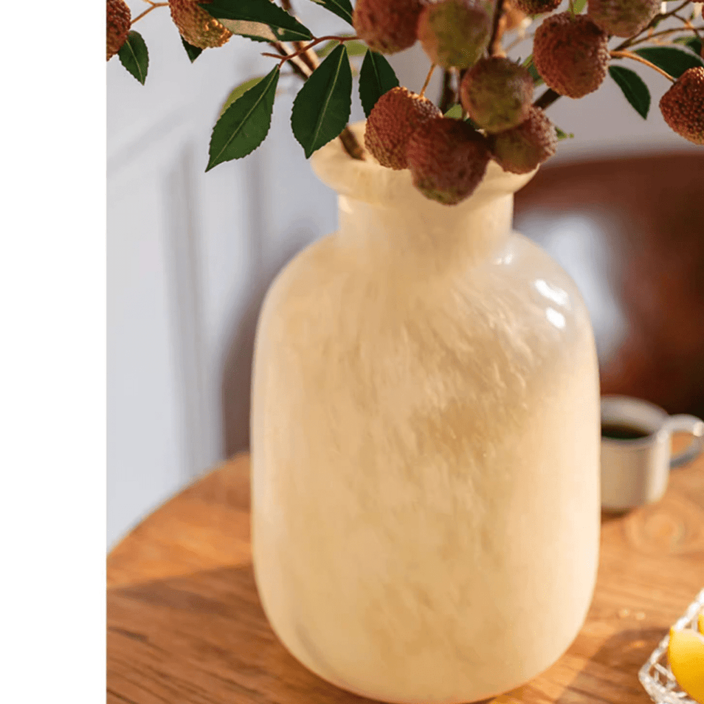 Large Matte Frosted Glass Vase - RusticReach