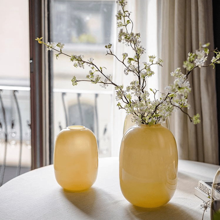 Modern Glass Vase in Yellow - RusticReach