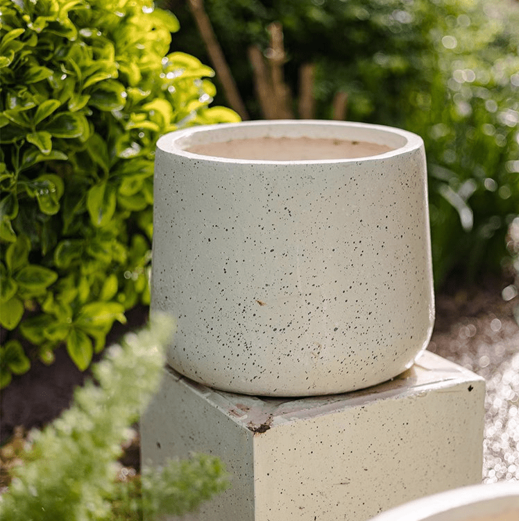 Modern White Planter Round - RusticReach