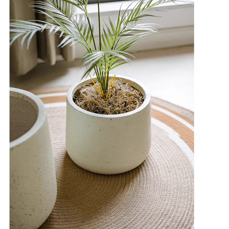 Modern White Planter Round - RusticReach