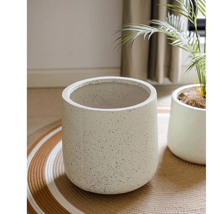 Modern White Planter Round - RusticReach