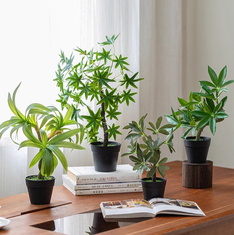 Mini Faux Potted Green Plant - RusticReach