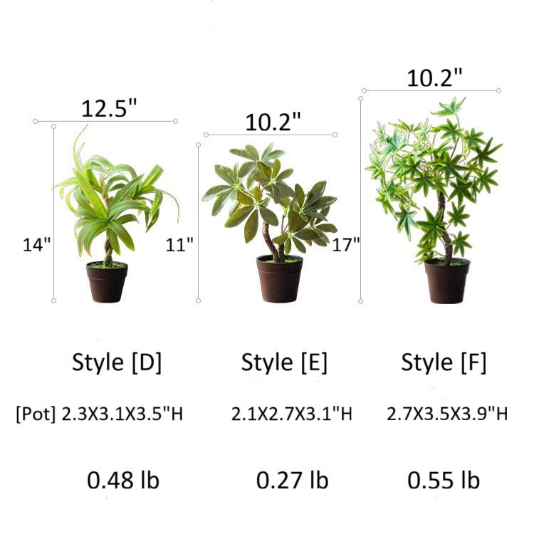 Mini Faux Potted Green Plant - RusticReach