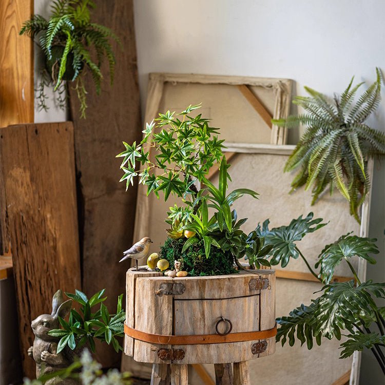 Mini Faux Potted Green Plant - RusticReach