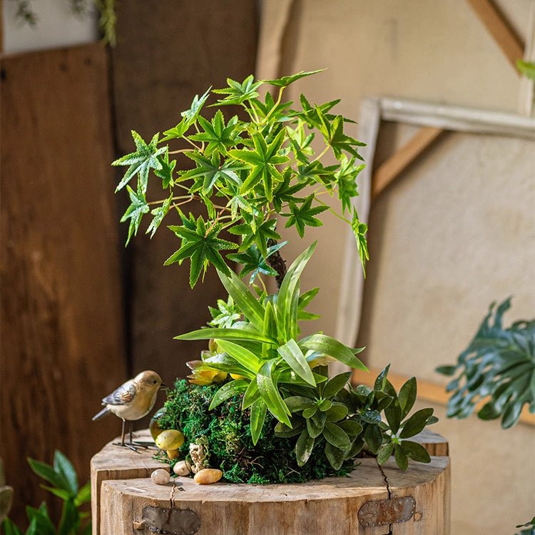 Mini Faux Potted Green Plant - RusticReach