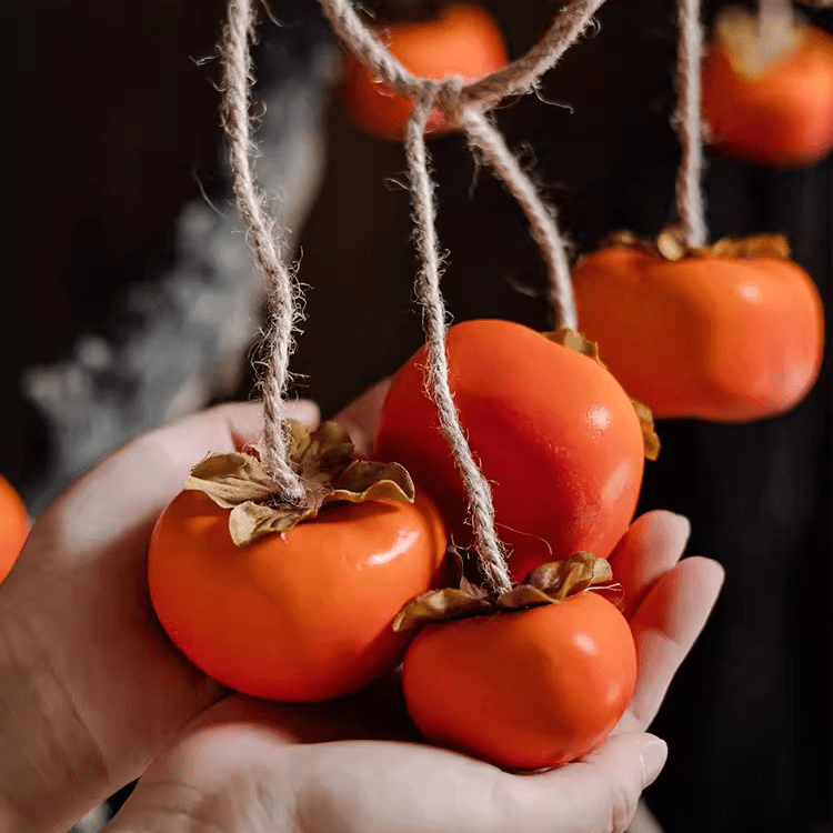 Artificial Persimmon Fruit String Decor 33.8" Long - RusticReach