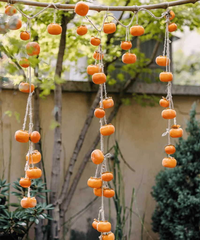 Artificial Persimmon Fruit String Decor 33.8" Long - RusticReach
