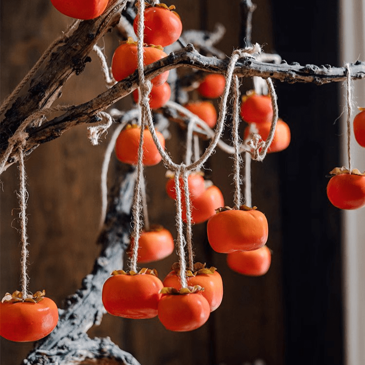 Artificial Persimmon Fruit String Decor 33.8" Long - RusticReach