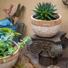 Rattan Pattern Edge Cement Planter - RusticReach