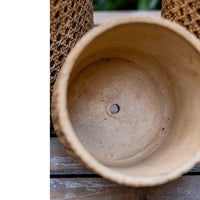 Rattan Texture Cement Planter - RusticReach