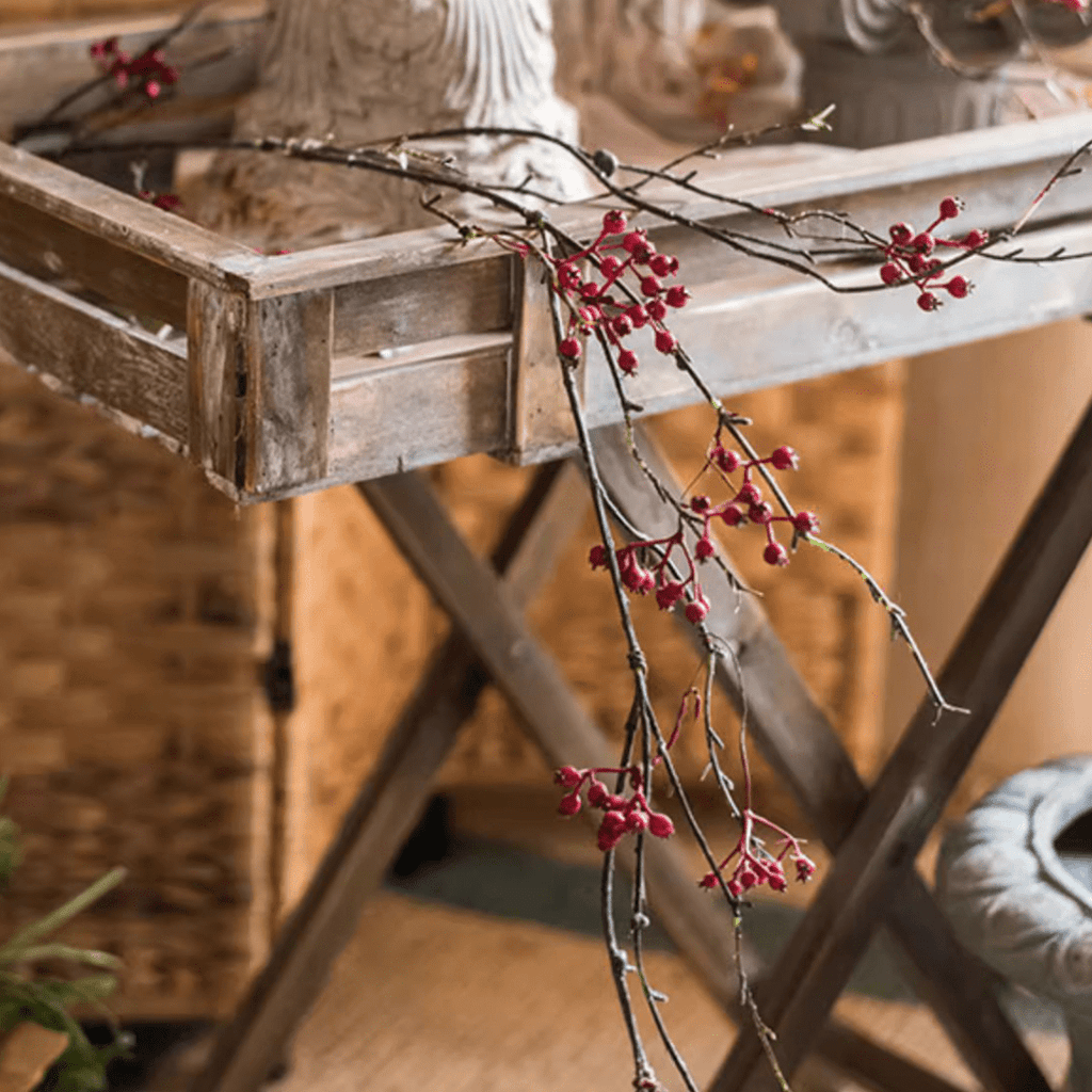 Rustic Artificial Red Berry Vine 63" Long - RusticReach