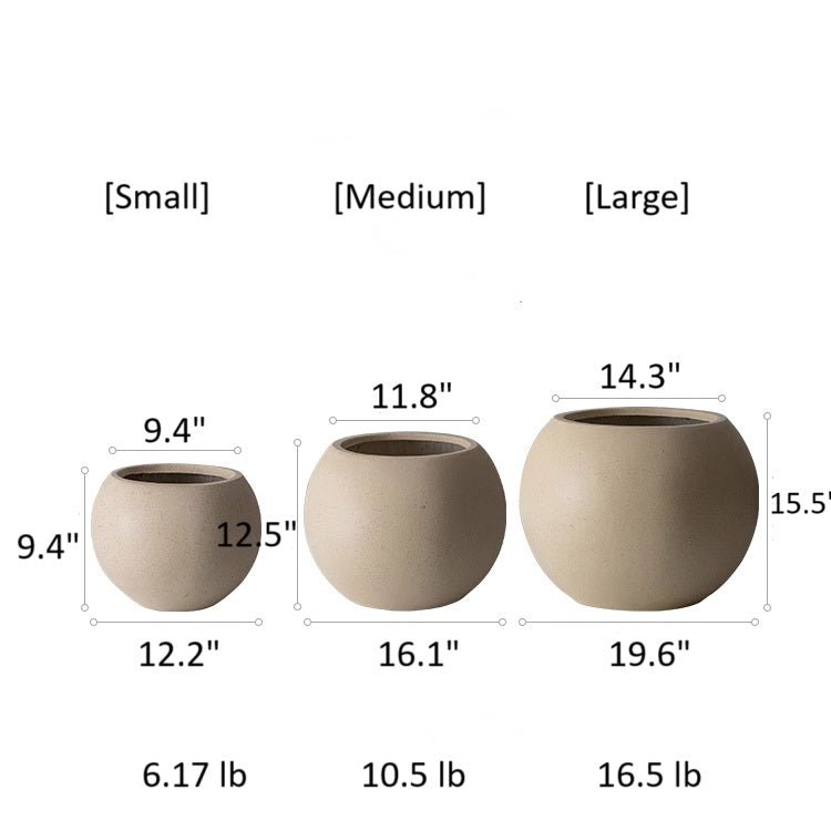 Round Magnesium Clay Planter - RusticReach