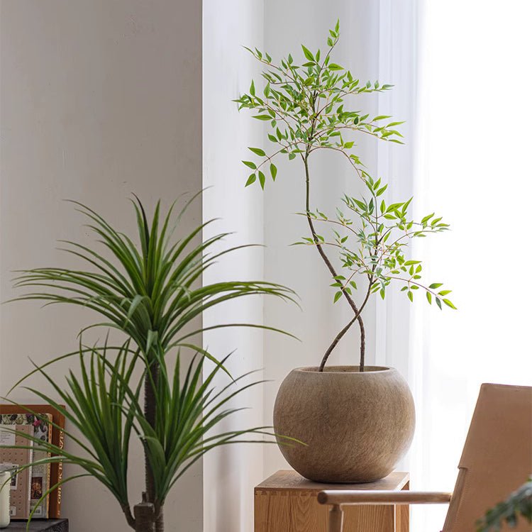 Round Magnesium Clay Planter - RusticReach