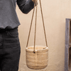 Faux Rattan Cement Hanging Planter - RusticReach