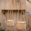 Faux Rattan Cement Hanging Planter - RusticReach