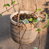 Faux Rattan Cement Hanging Planter - RusticReach