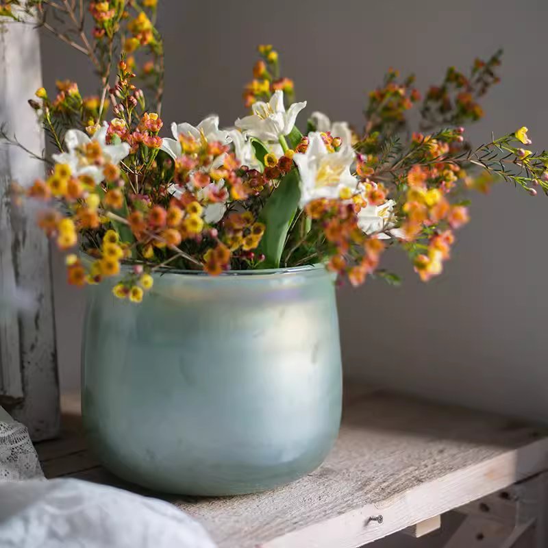 Ruhai Low Glass Vase - RusticReach