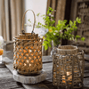 Rustic Seagrass Handwoven Candle Lantern - RusticReach