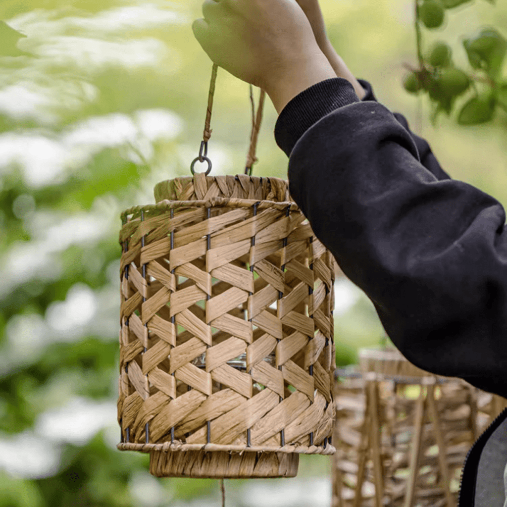 Rustic Seagrass Handwoven Candle Lantern - RusticReach