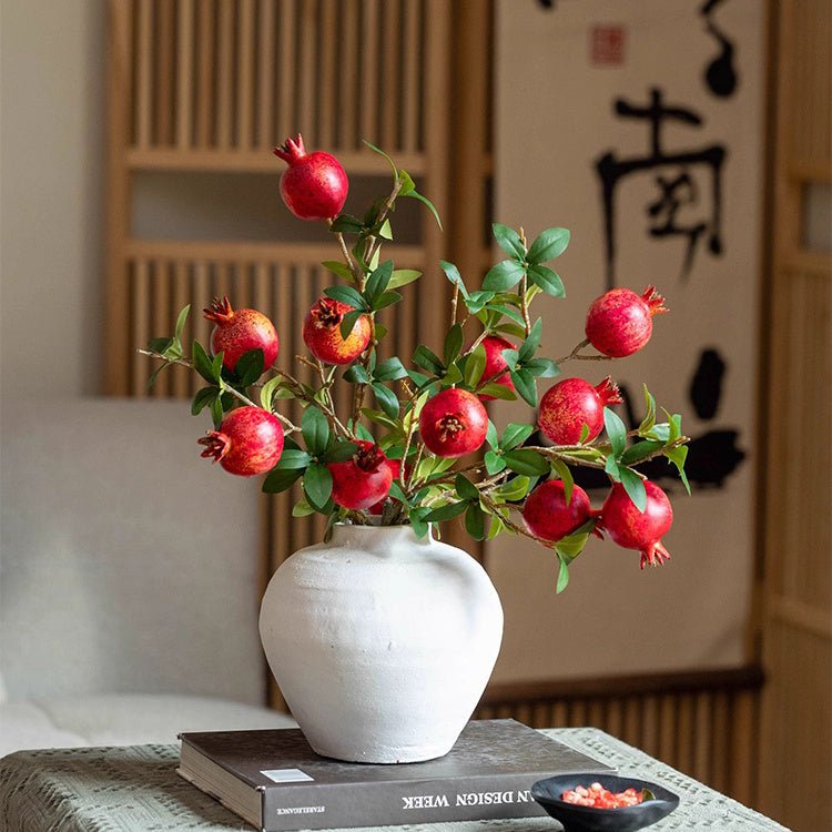 Faux Short Pomegranate Stem 15" Tall - RusticReach