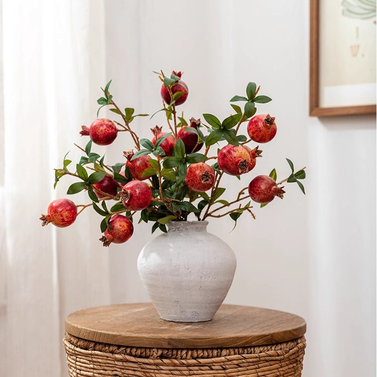 Faux Short Pomegranate Stem 15" Tall - RusticReach