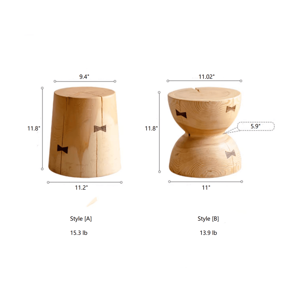 Solid Wood Natural End Table - RusticReach
