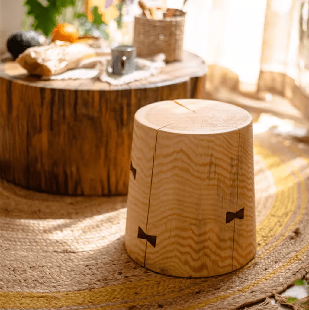 Solid Wood Natural End Table - RusticReach
