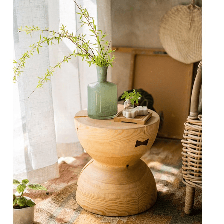 Solid Wood Natural End Table - RusticReach