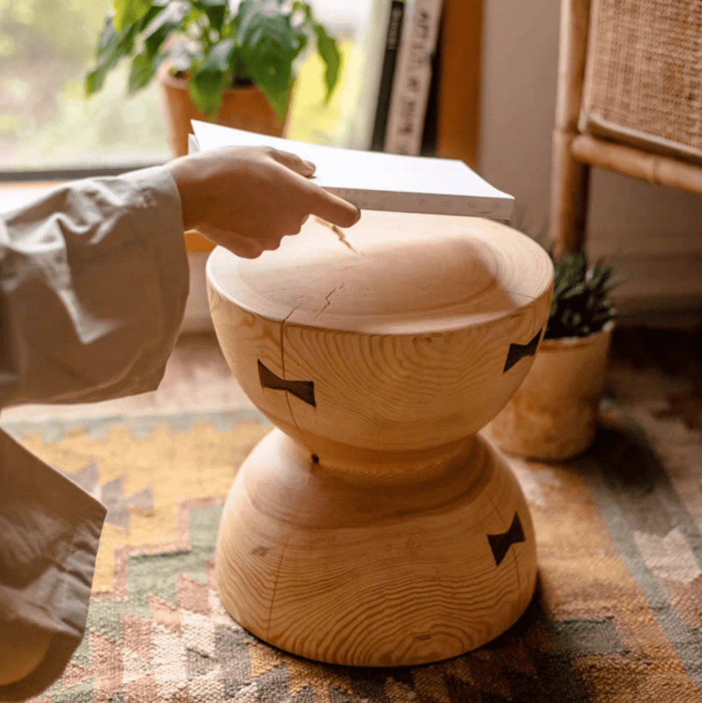 Solid Wood Natural End Table - RusticReach