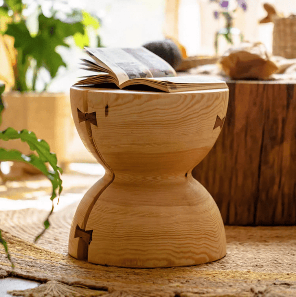 Solid Wood Natural End Table - RusticReach