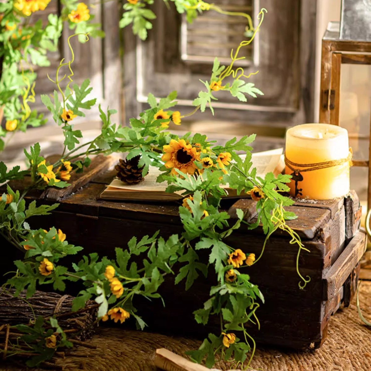 Sunlit Bloom Sunflower Garland 51" Long - RusticReach