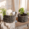 Natural Brown Straw Round Basket - RusticReach