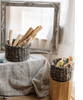 Natural Brown Straw Round Basket - RusticReach