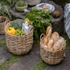 Natural Straw Round Basket with Handles - RusticReach