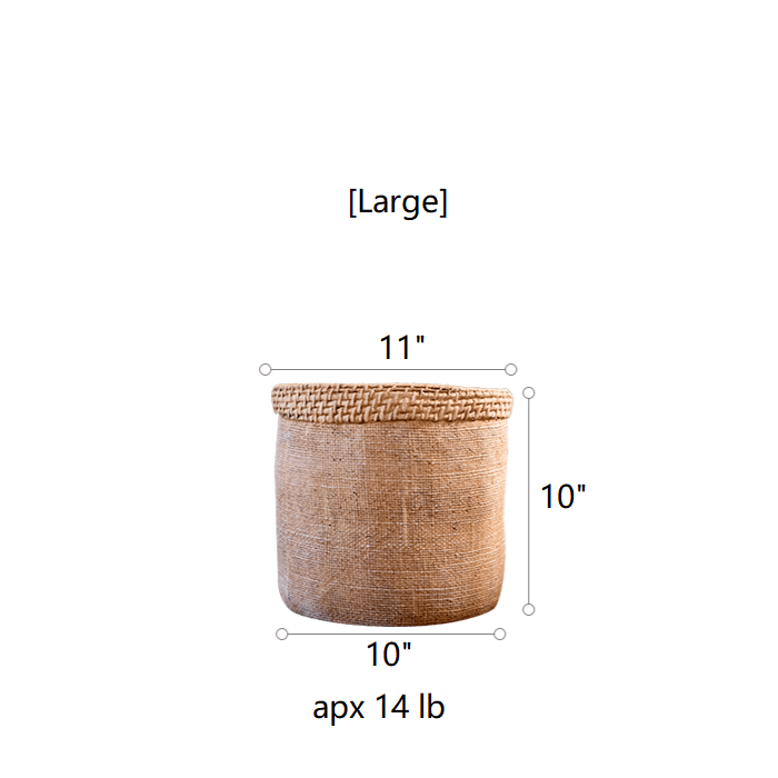 Straw Looking Concrete Planter - RusticReach