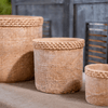 Straw Looking Concrete Planter - RusticReach