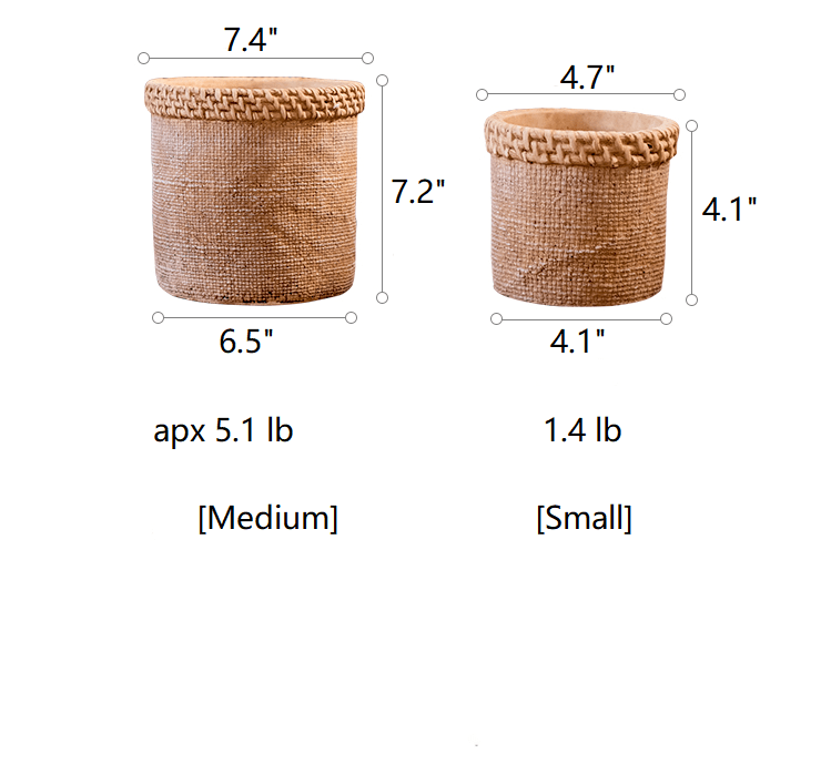 Straw Looking Concrete Planter - RusticReach