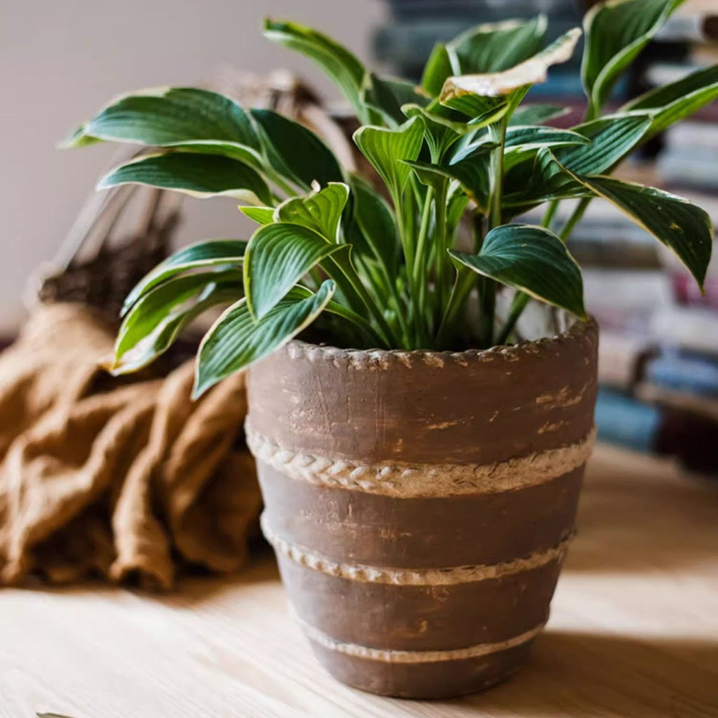 rusticreach large terracotta red concrete planter pot Tasha Red Terracotta Planter – RusticReach