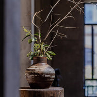 Vintage Wabi-Sabi Style Ceramic Jar